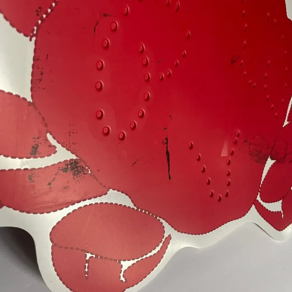 Crab shaped vinyl foam backed placemats sea critter ocean seafood red set of 4‎